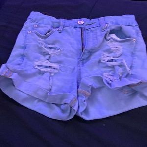 stretchy but fit blue ripped jeans